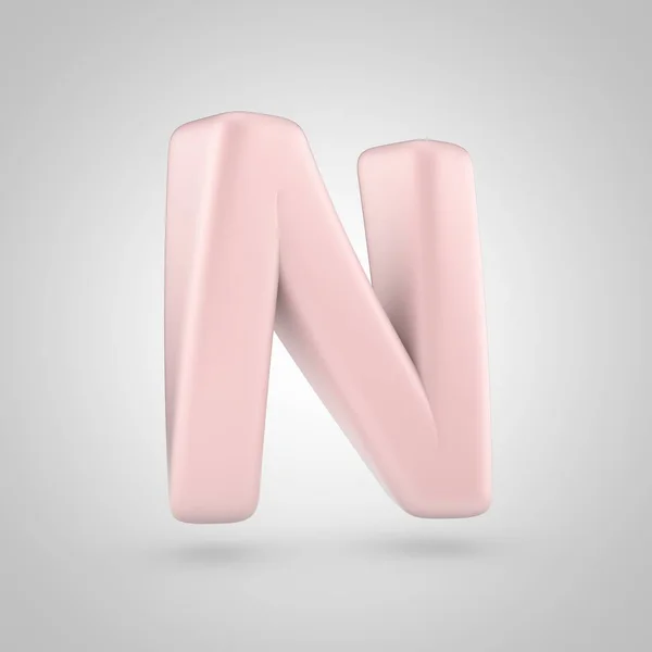 Millennium roze kleur letter N hoofdletters geïsoleerd op witte achtergrond — Stockfoto