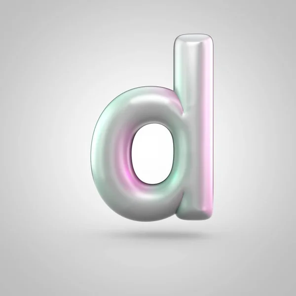 Glanzende perl letter D hoofdletters geïsoleerd op witte achtergrond — Stockfoto