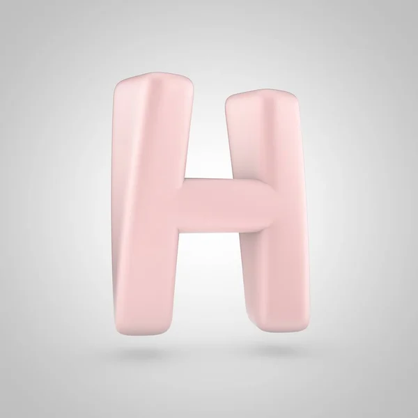 Millenium ροζ χρώμα γράμμα H κεφαλαία απομονώνονται σε λευκό φόντο — Φωτογραφία Αρχείου
