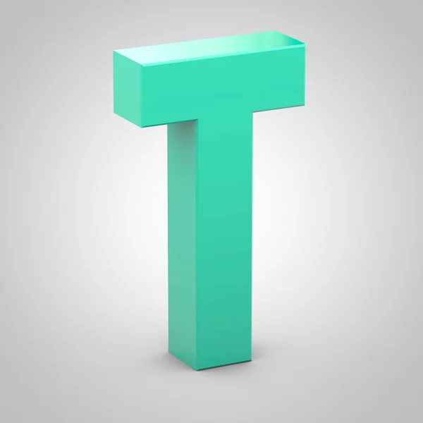 Isometric letter T uppercase isolated on white background — Stock Photo, Image