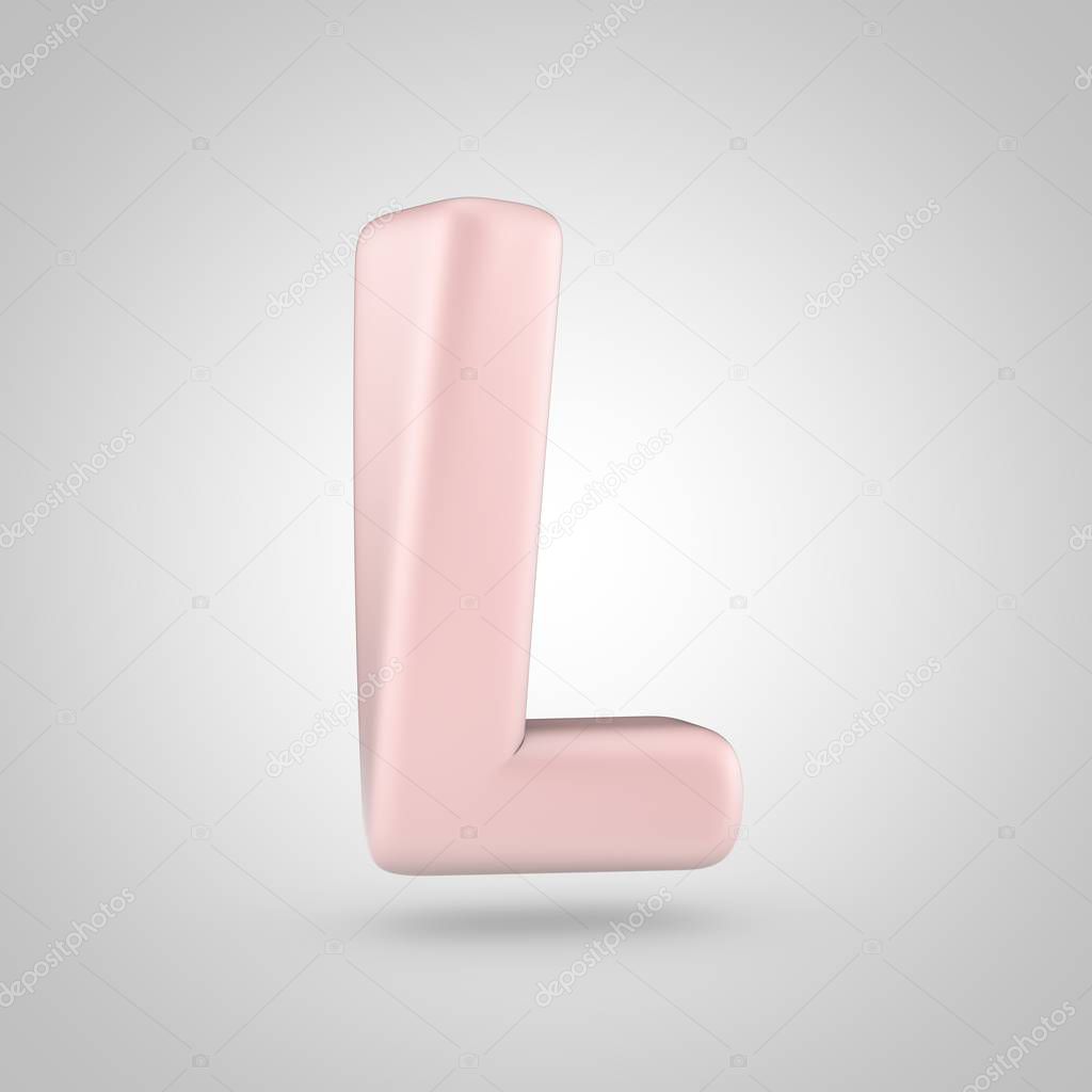 Millenium Pink color letter L uppercase isolated on white background