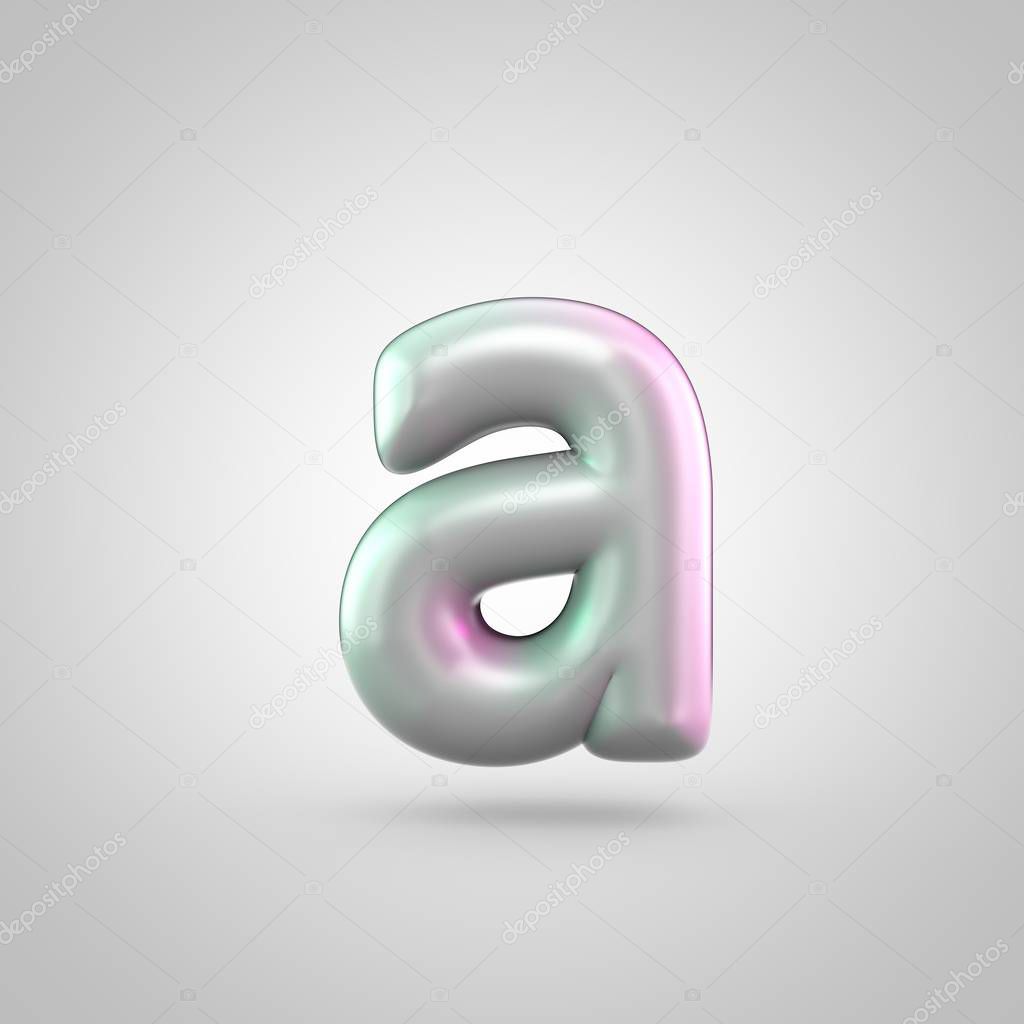 Glossy perl letter A uppercase isolated on white background