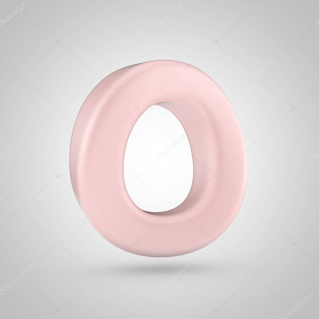 Millenium Pink color letter O uppercase isolated on white background