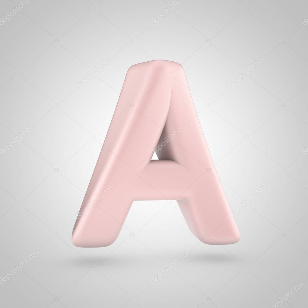 Millenium Pink color letter A uppercase isolated on white background