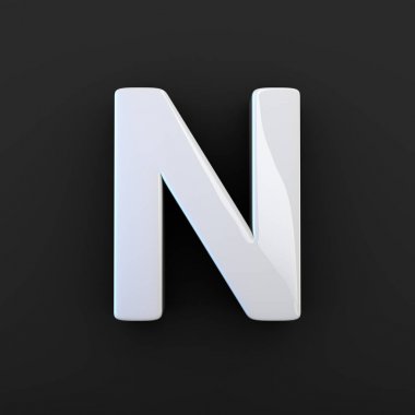 Beyaz parlak harf N