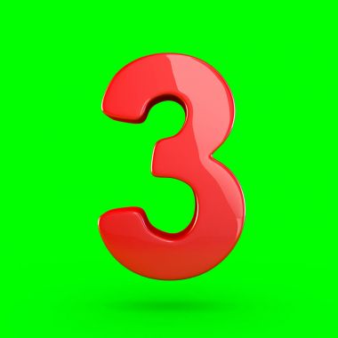 kırmızı parlak sayı 3