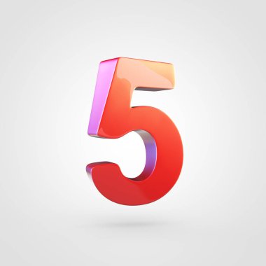 kırmızı parlak sayı 5