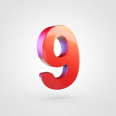 kırmızı parlak sayı 9