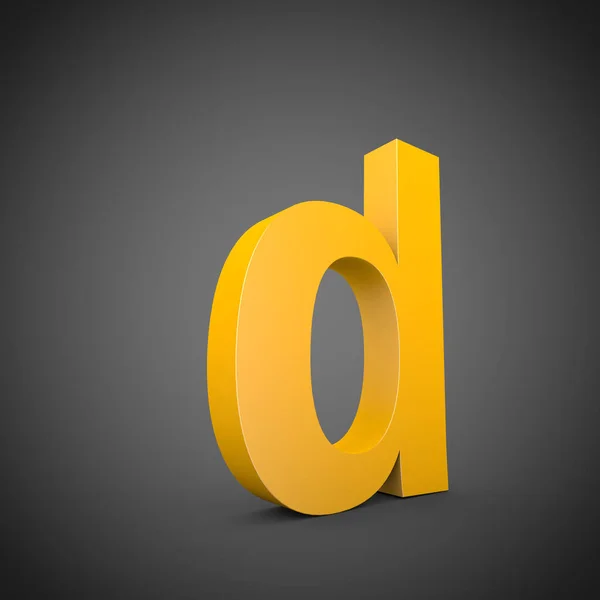Letra amarilla minúscula D — Foto de Stock