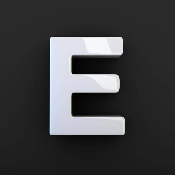 Grey glossy letter E — Stock Photo, Image