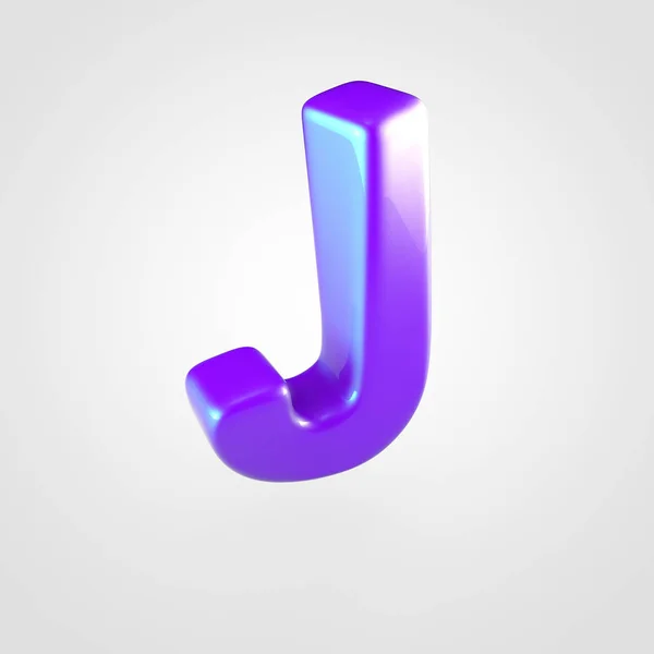 Glossy violet letter J — Stock Photo, Image