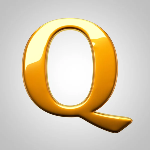 Žlutá lesklá písmeno Q — Stock fotografie