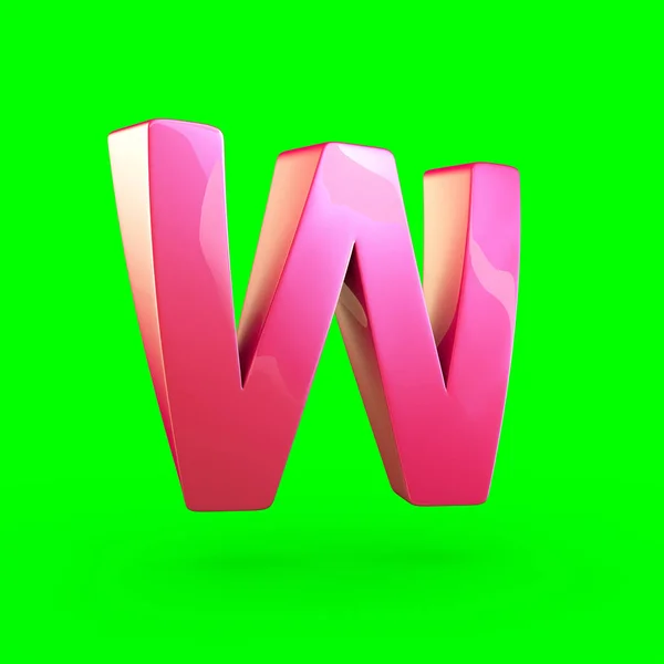 Roze hoofdletter W — Stockfoto