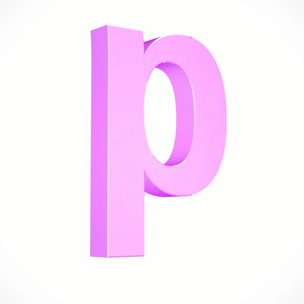 粉红色的小写字母 P — 图库照片