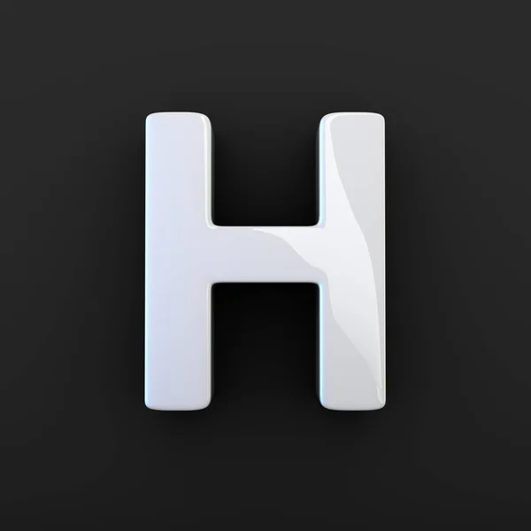 Weißer Hochglanzbuchstabe h — Stockfoto
