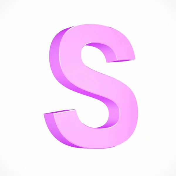 Huruf pink uppercase S — Stok Foto