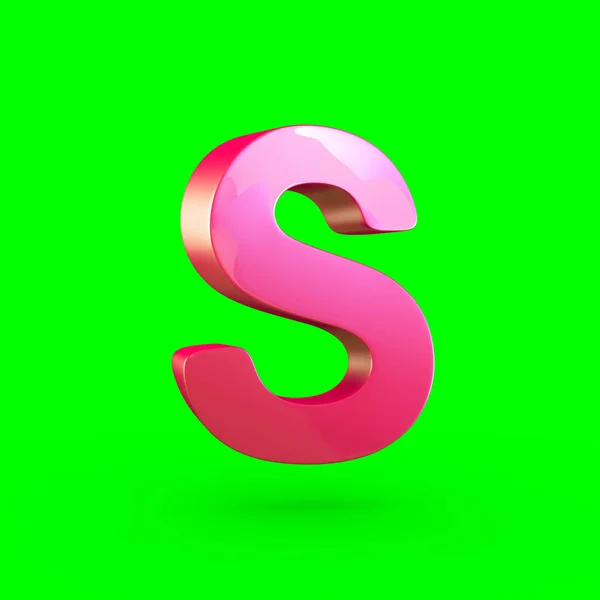 Roze hoofdletter S — Stockfoto
