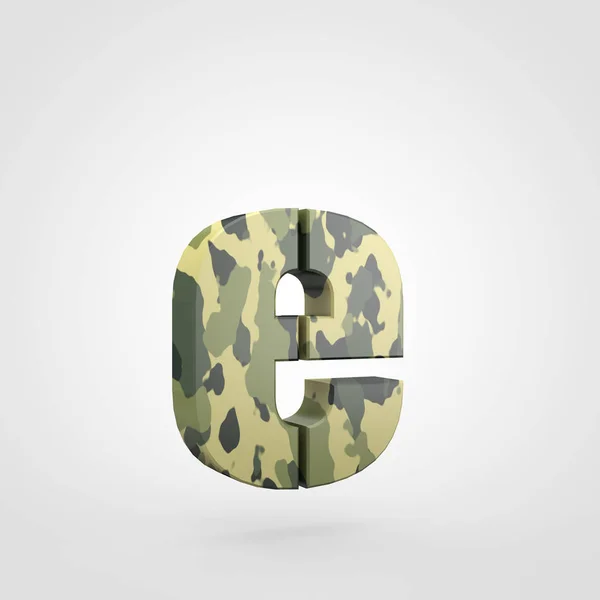 Camouflage design of lowercase letter E — Stock Photo, Image