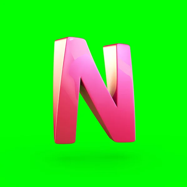 Roze hoofdletter N — Stockfoto