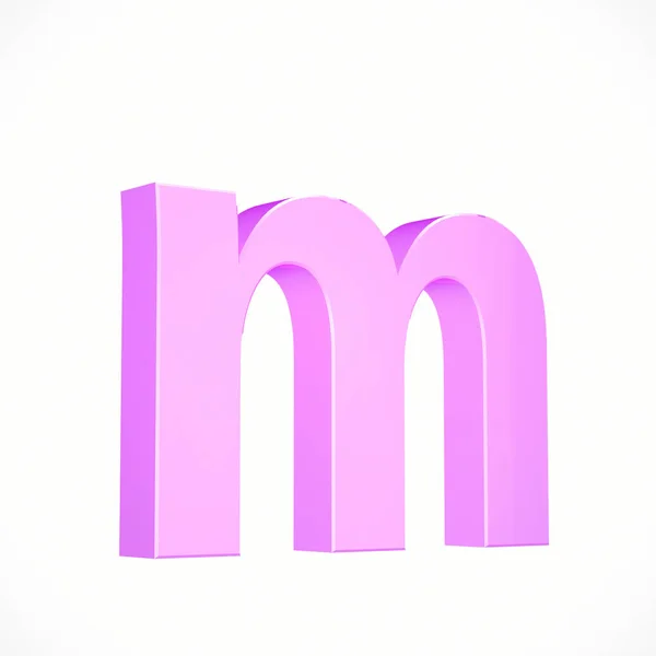 Kleingeschrieben rosa Buchstabe m — Stockfoto