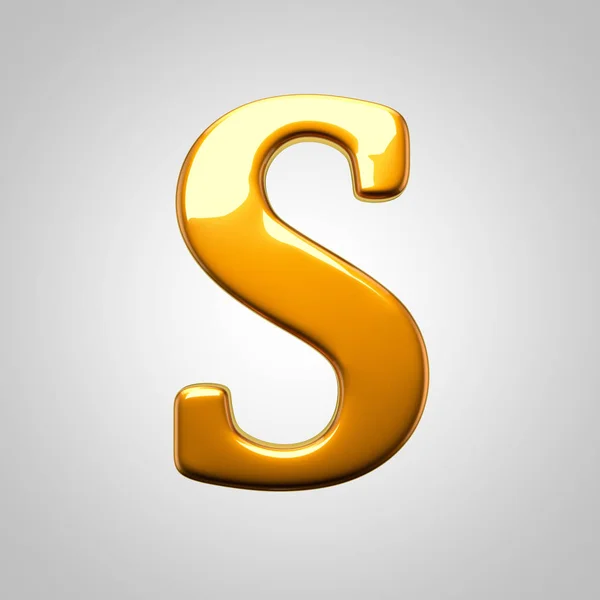 Yellow glossy letter S — Stock Photo, Image