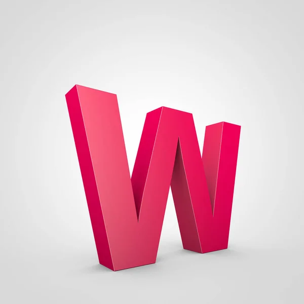 Строчная розовая буква W — стоковое фото