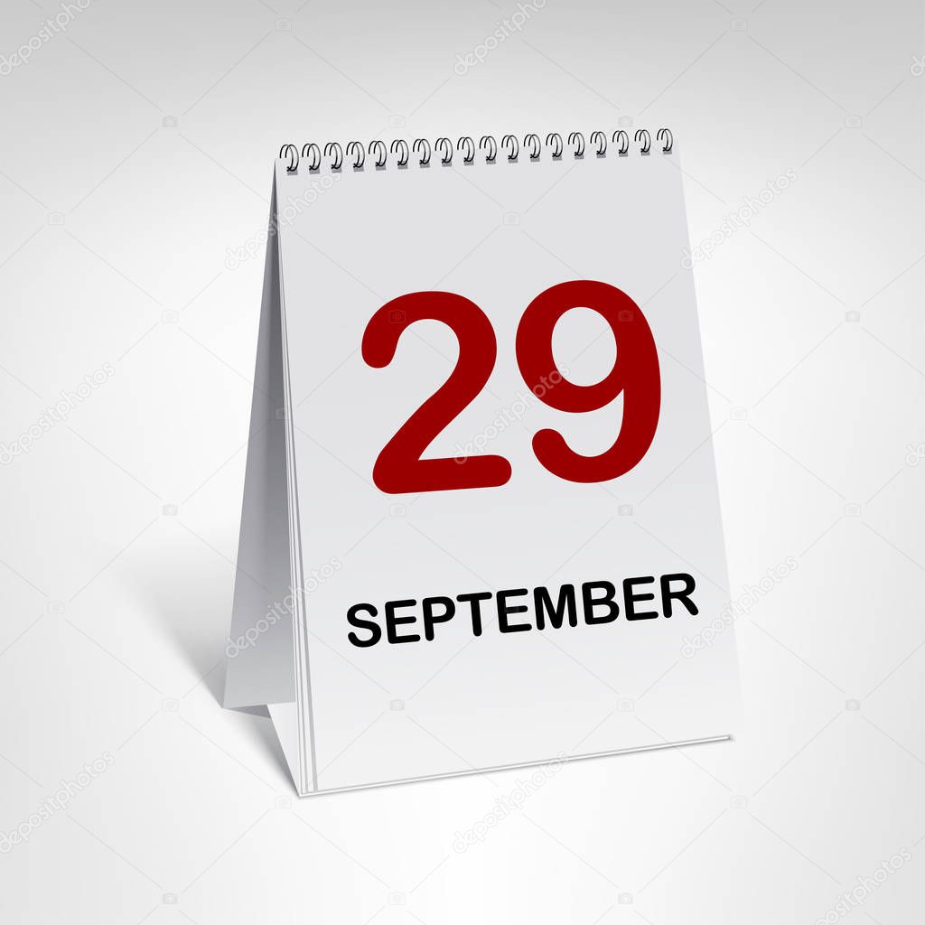 calendar page with SEPTEMBER 29 date 