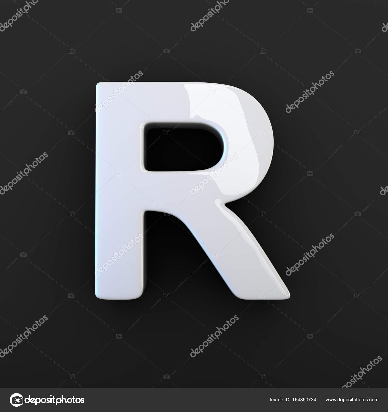 White glossy letter R — Stock Photo © whitebarbie #164850734