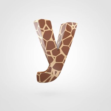 Y harfi küçük harfe zürafa tasarımı
