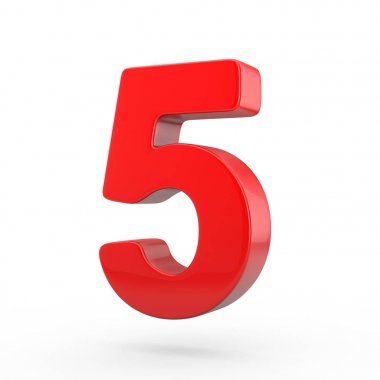 kırmızı parlak sayı 5