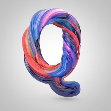 parlak boyalı büyük harf Q