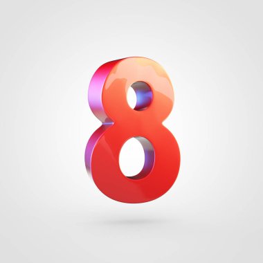 kırmızı parlak sayı 8