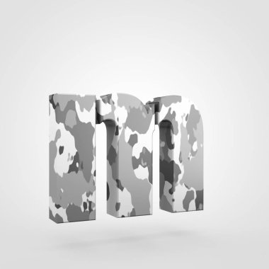 küçük harf M tasarımını kamuflaj