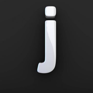 Beyaz parlak harf J
