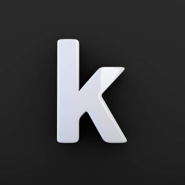 Beyaz parlak harf K