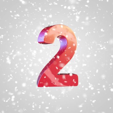 kırmızı kar taneleri ile 2 numaralı 