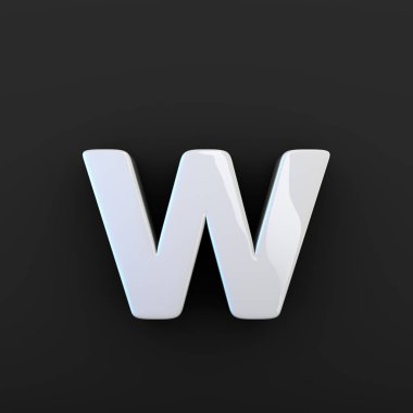 Beyaz parlak harf W