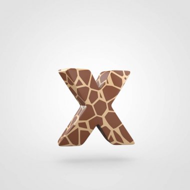 X harfi küçük harfe zürafa tasarımı