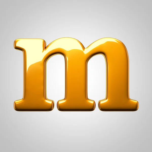 Yellow glossy letter M — Stock Photo, Image