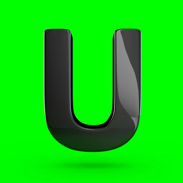 Uppercase black letter U — Stock Photo, Image