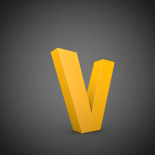 Lowercase yellow letter V — Stock Photo, Image