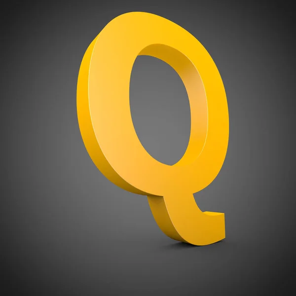 Letra amarela maiúscula Q — Fotografia de Stock