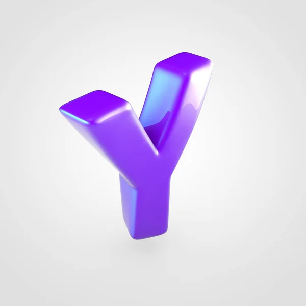 Błyszczący fioletowy litera Y — Zdjęcie stockowe