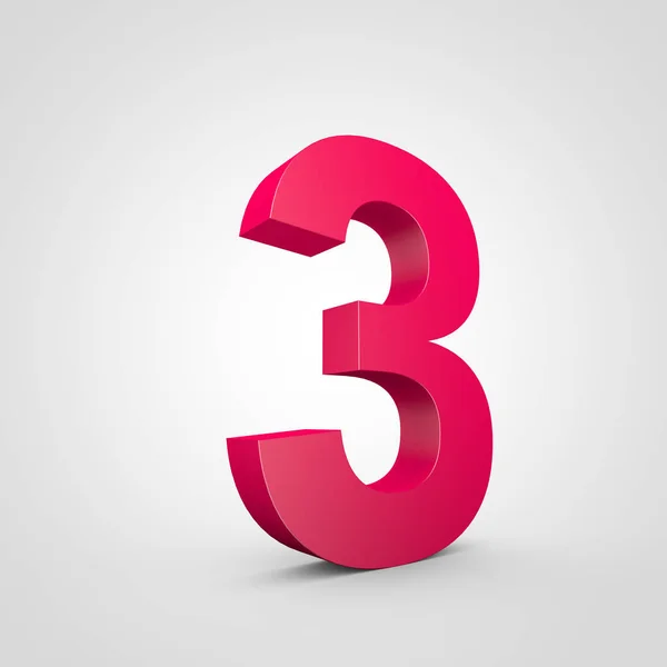 Design of pink number 3 — Stock Photo, Image