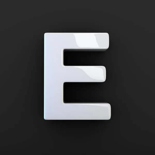 White glossy letter E — Stock Photo, Image