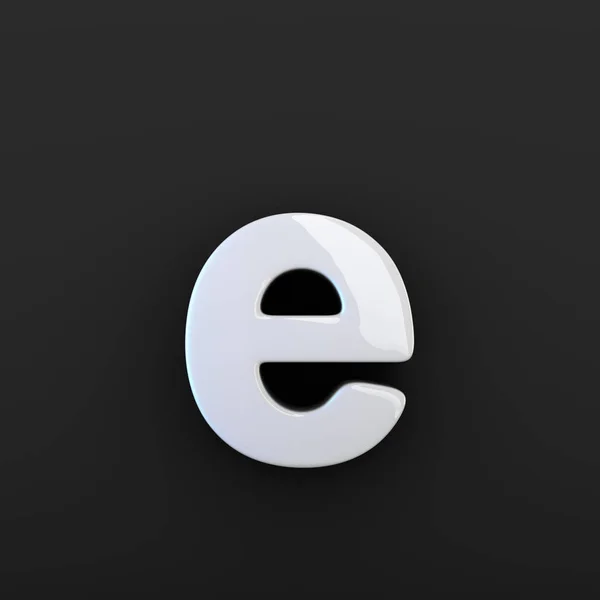 Szary błyszczący literę E — Zdjęcie stockowe