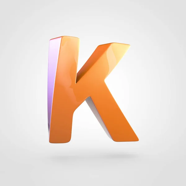 Верхній регістр помаранчева літера K — стокове фото
