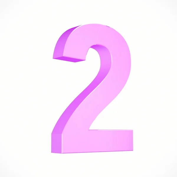 Número isométrico rosa 2 — Fotografia de Stock