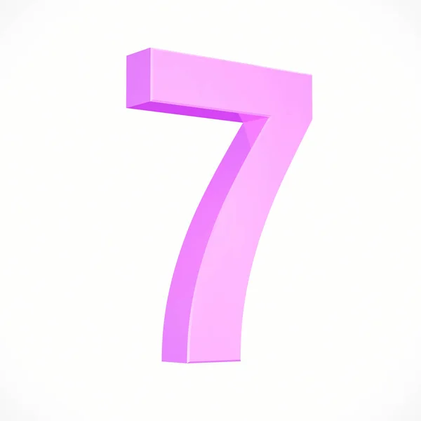 Número isométrico rosa 7 — Fotografia de Stock
