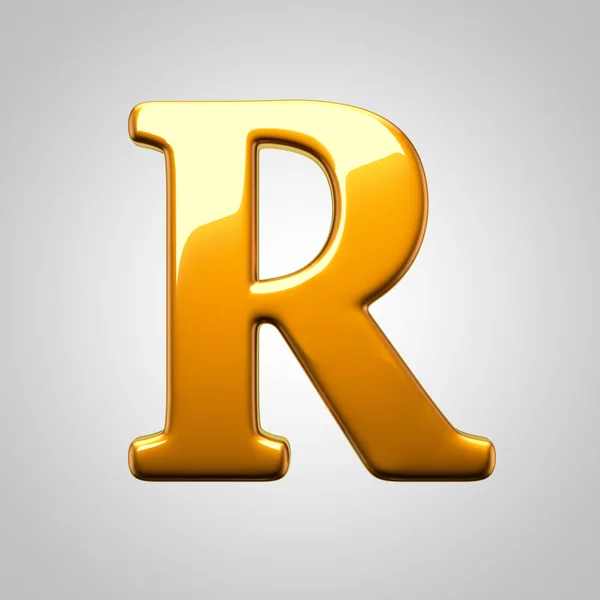 Yellow glossy letter R — Stock Photo, Image